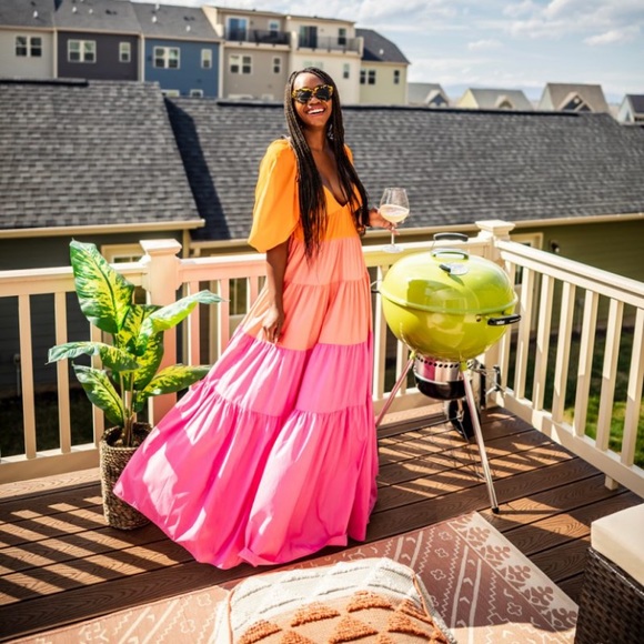 staud meadow colorblock dress